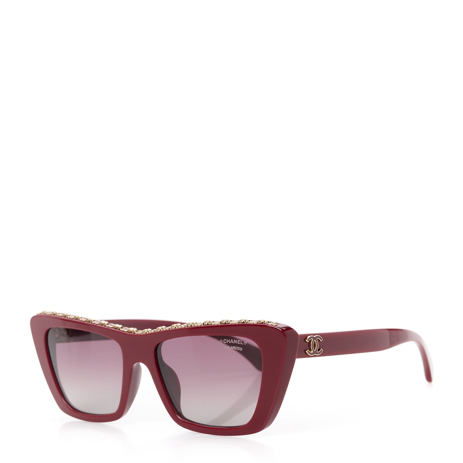 Chanel Acetate Butterfly Sunglasses 5540 Red 1 of 8