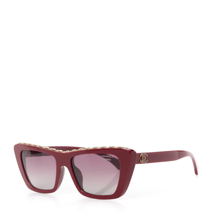 Chanel Acetate Butterfly Sunglasses 5540 Red 1 of 8
