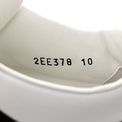 Prada Vitello Rois Metal Triangle Logo Mens Sneakers 10 White Black 6 of 9