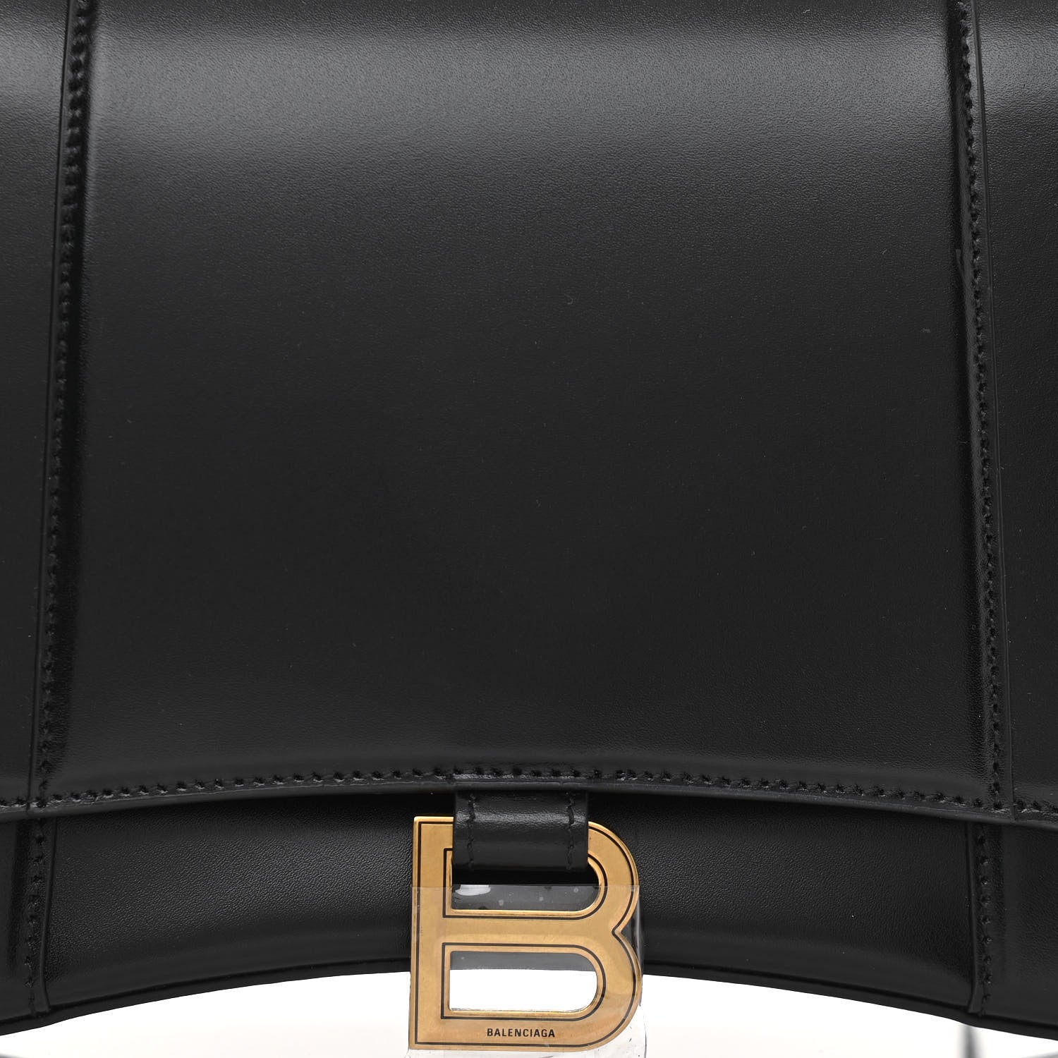 Balenciaga Shiny Box Calfskin Medium Hourglass Top Handle Bag Black 7 of 10