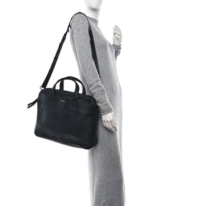 Balenciaga Veau Soyeux Perforated Blackout City Briefcase Black 2 of 12