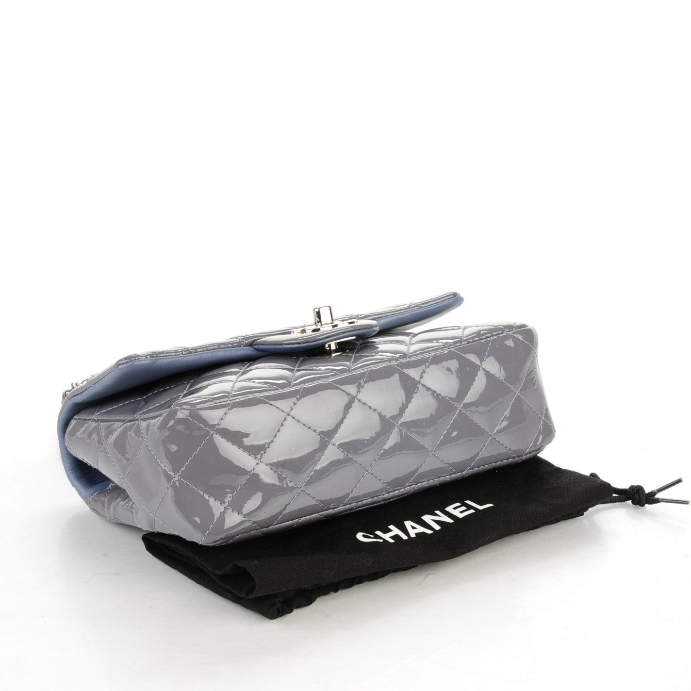 Chanel Patent Calfskin Quilted Mini Rectangular Flap Grey 4 of 8