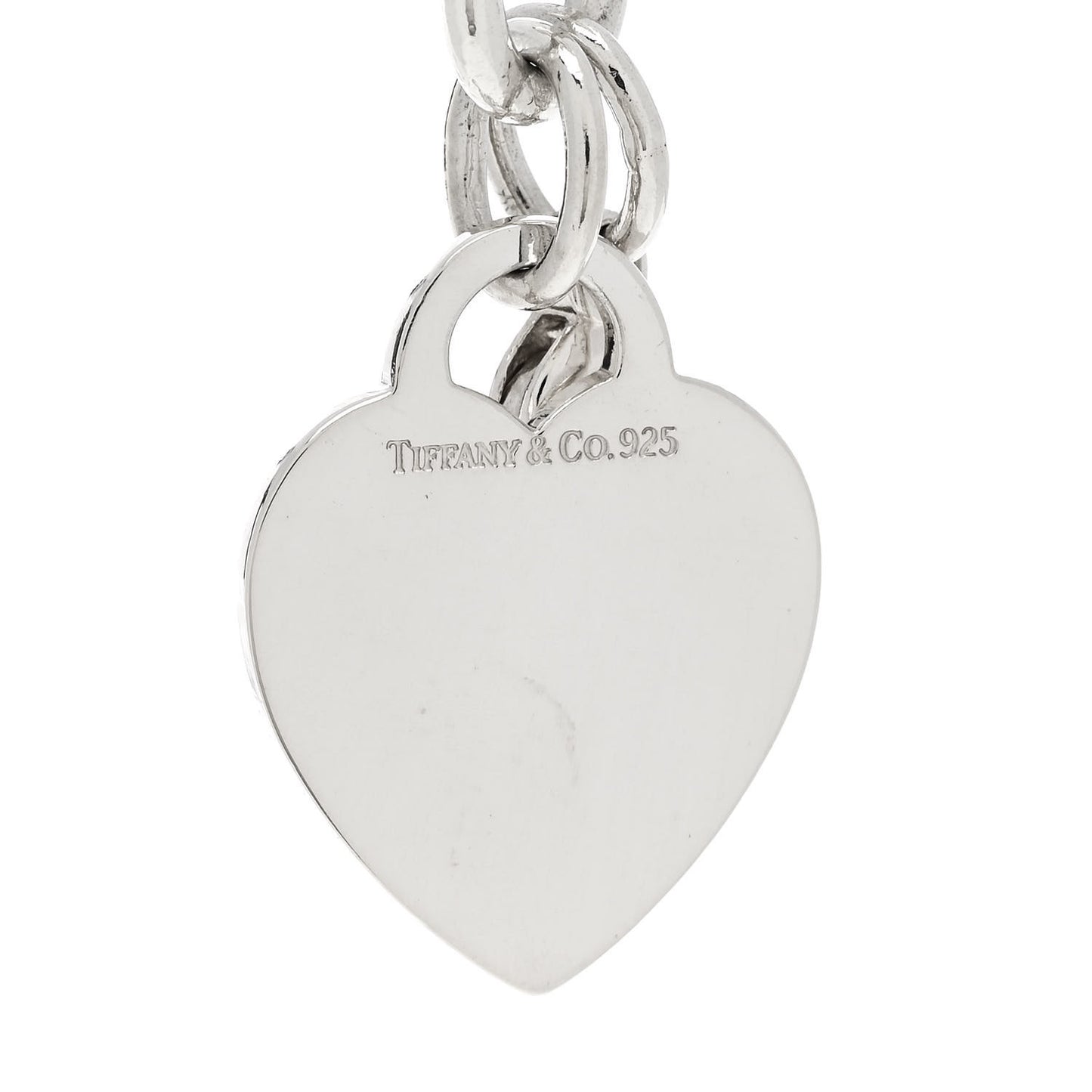 Sterling Silver Heart Tag Charm Bracelet