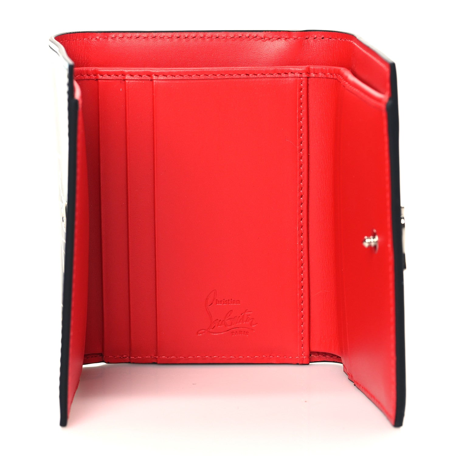 Christian Louboutin Patent Loubitag Loubiclutch Graffiti Mini Trifold Wallet Black 5 of 7