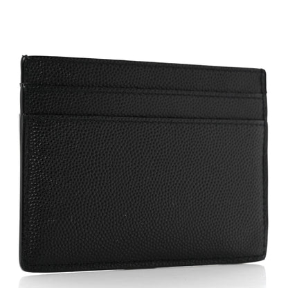 Saint Laurent Grain De Poudre Monogram Credit Card Case Black 2 of 7