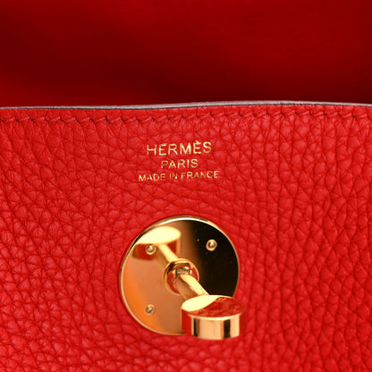Hermes Taurillon Clemence Lindy 26 Rouge De Coeur 6 of 13