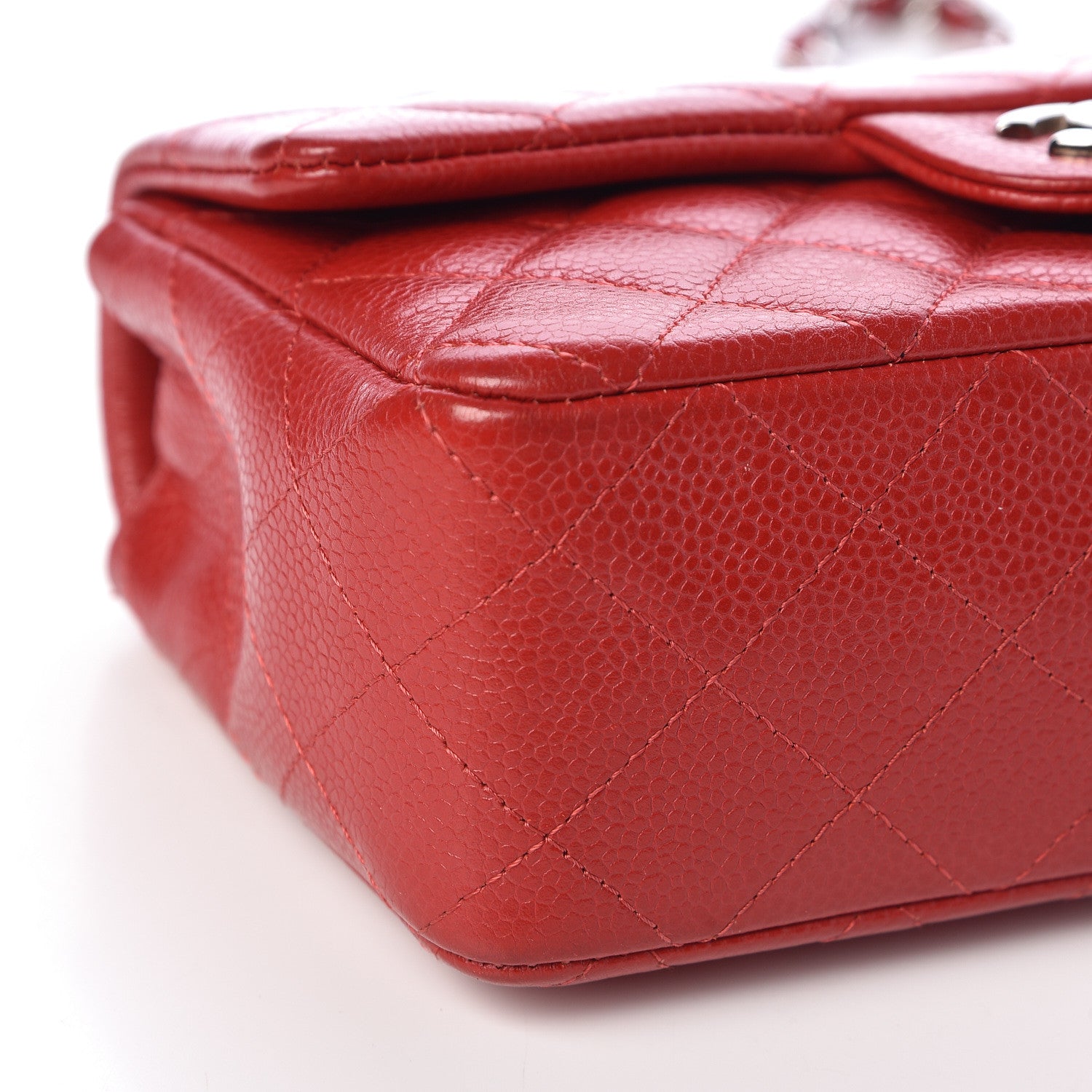 Chanel Caviar Quilted Mini Rectangular Flap Red 9 of 11