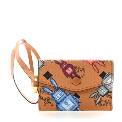 MCM Visetos Rabot Aren Lanyard ID Wallet Cognac 1 of 7