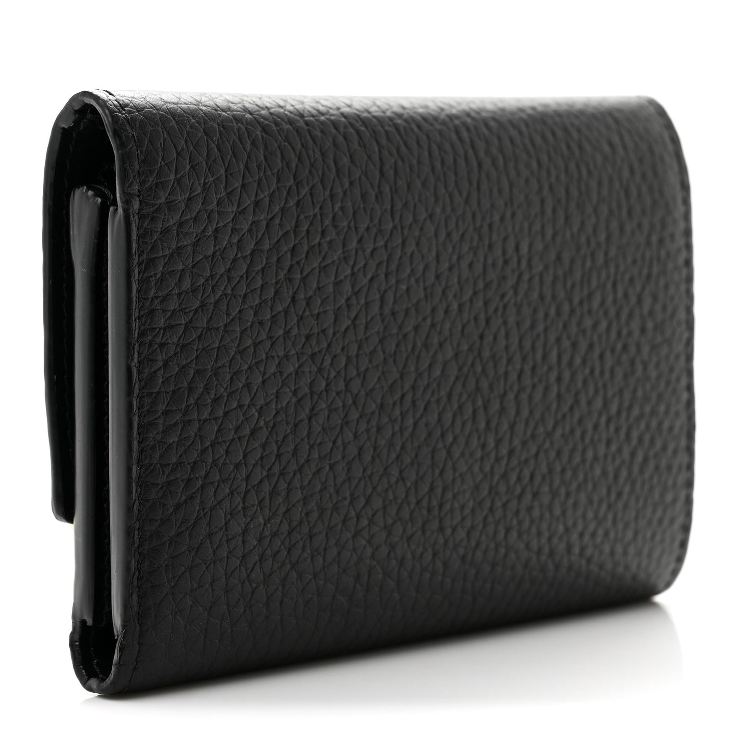 Taurillon Embellished Capucines Compact Wallet Black