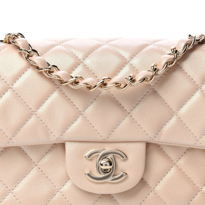 Chanel Iridescent Calfskin Quilted Mini Rectangular Flap Beige 10 of 11