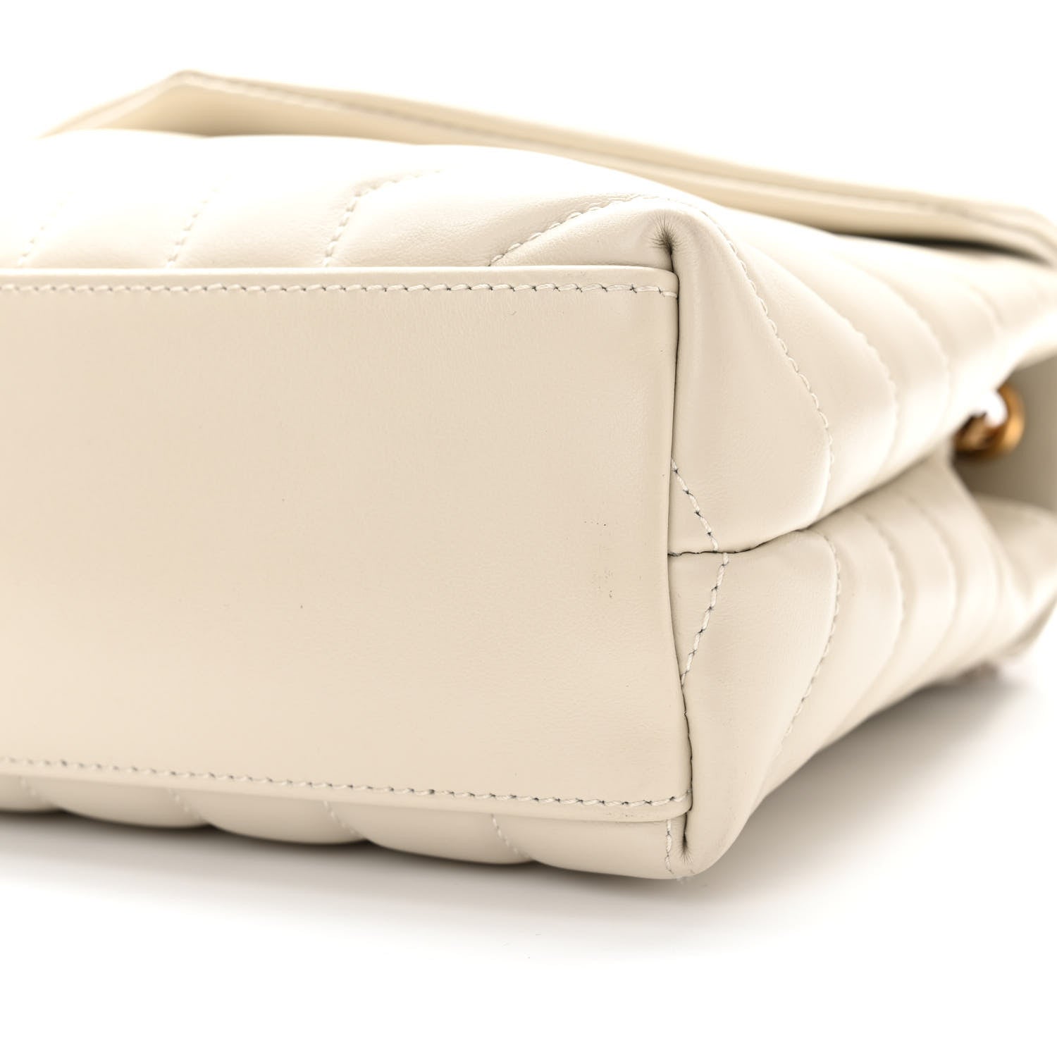 Saint Laurent Calfskin Y Quilted Monogram Small Loulou Chain Satchel Crema Soft 11 of 11