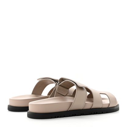 Hermes Calfskin Womens Chypre Sandals 36.5 Beige Mastic 4 of 9