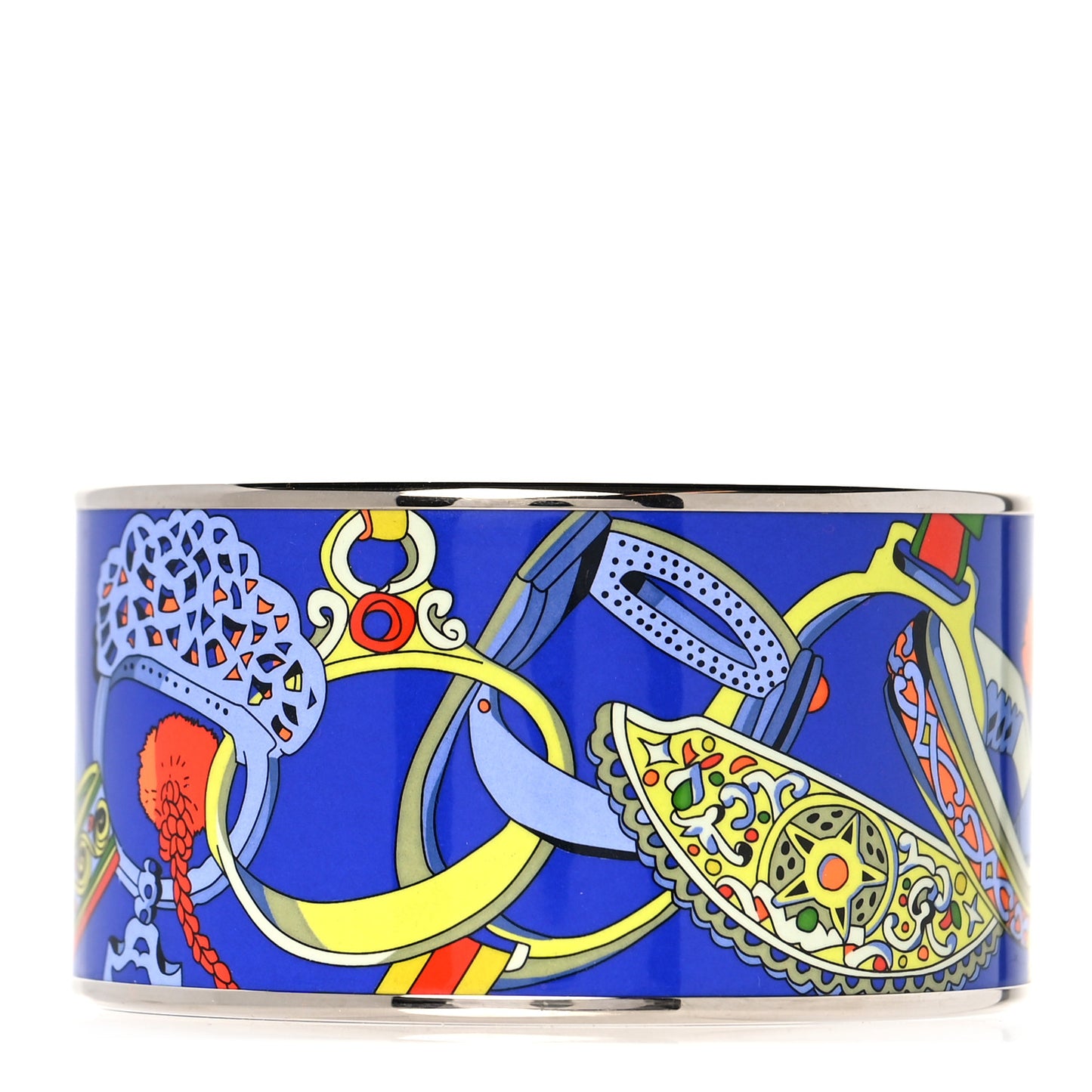 Enamel Printed Extra Wide Concours d'Etrier Bracelet 65