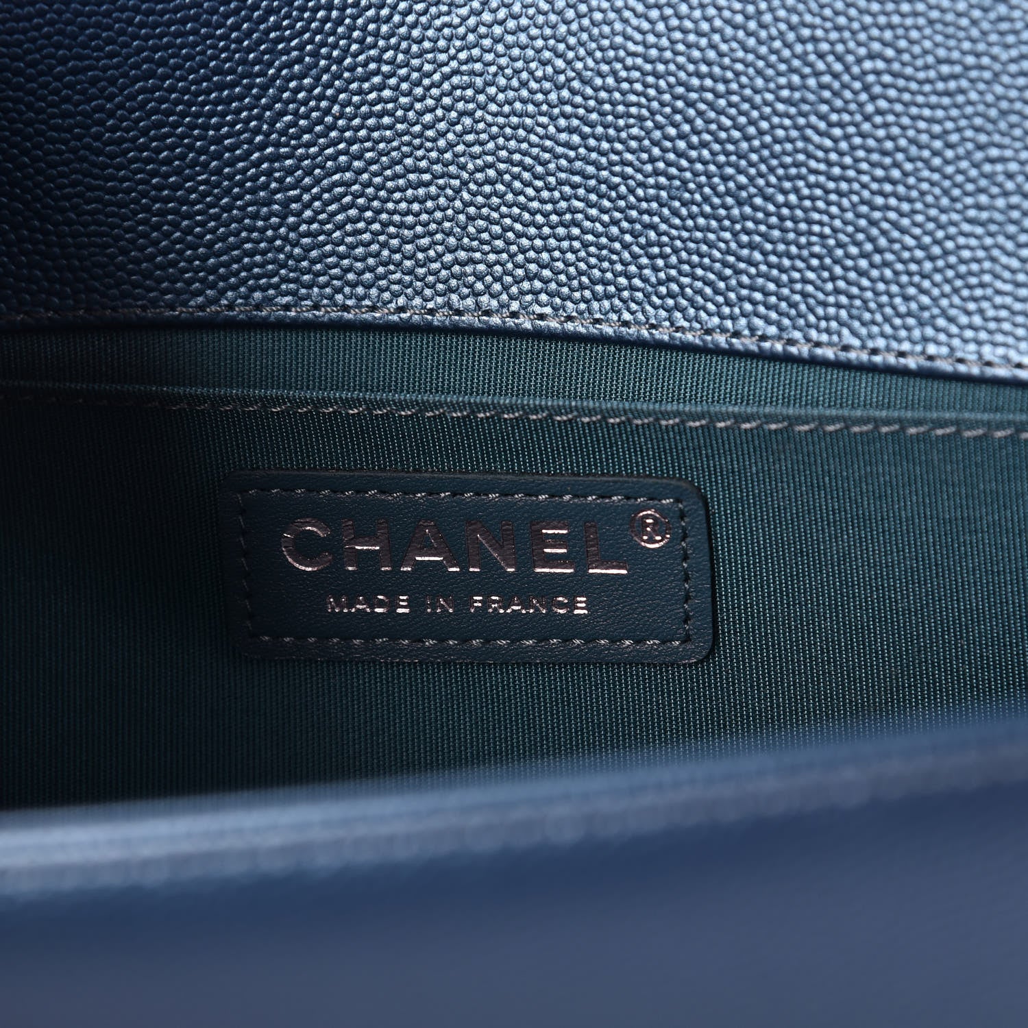 Chanel Metallic Caviar Quilted Medium Boy Flap Turquoise 6 of 9