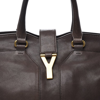 Saint Laurent Calfskin Medium Cabas ChYc Dark Brown 9 of 9