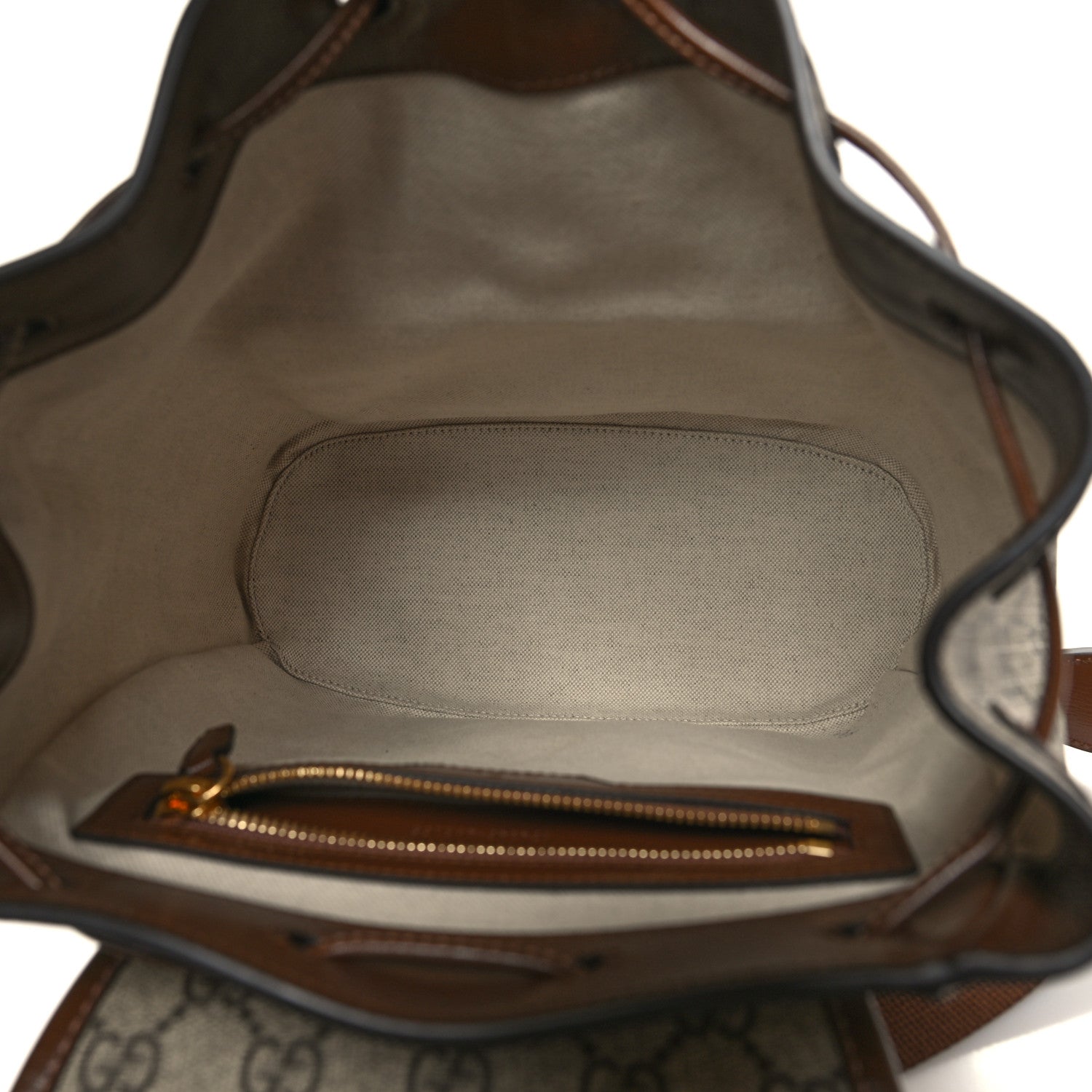 Gucci GG Supreme Monogram Azalea Calfskin Retro Interlocking G Buckle Backpack Beige Ebony Brown Sugar 5 of 11