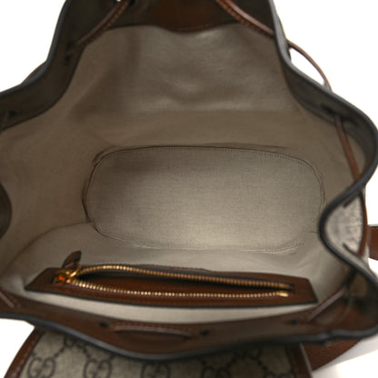 Gucci GG Supreme Monogram Azalea Calfskin Retro Interlocking G Buckle Backpack Beige Ebony Brown Sugar 5 of 11