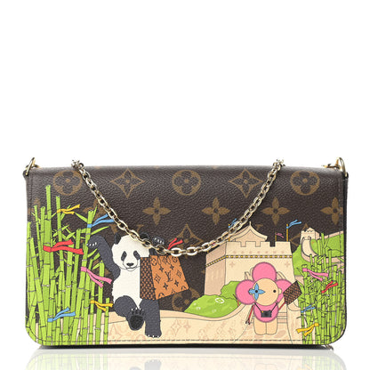 Louis Vuitton Monogram 2021 Christmas Animation China Wall Pochette Felicie Chain Wallet Myosotis Blue 3 of 9