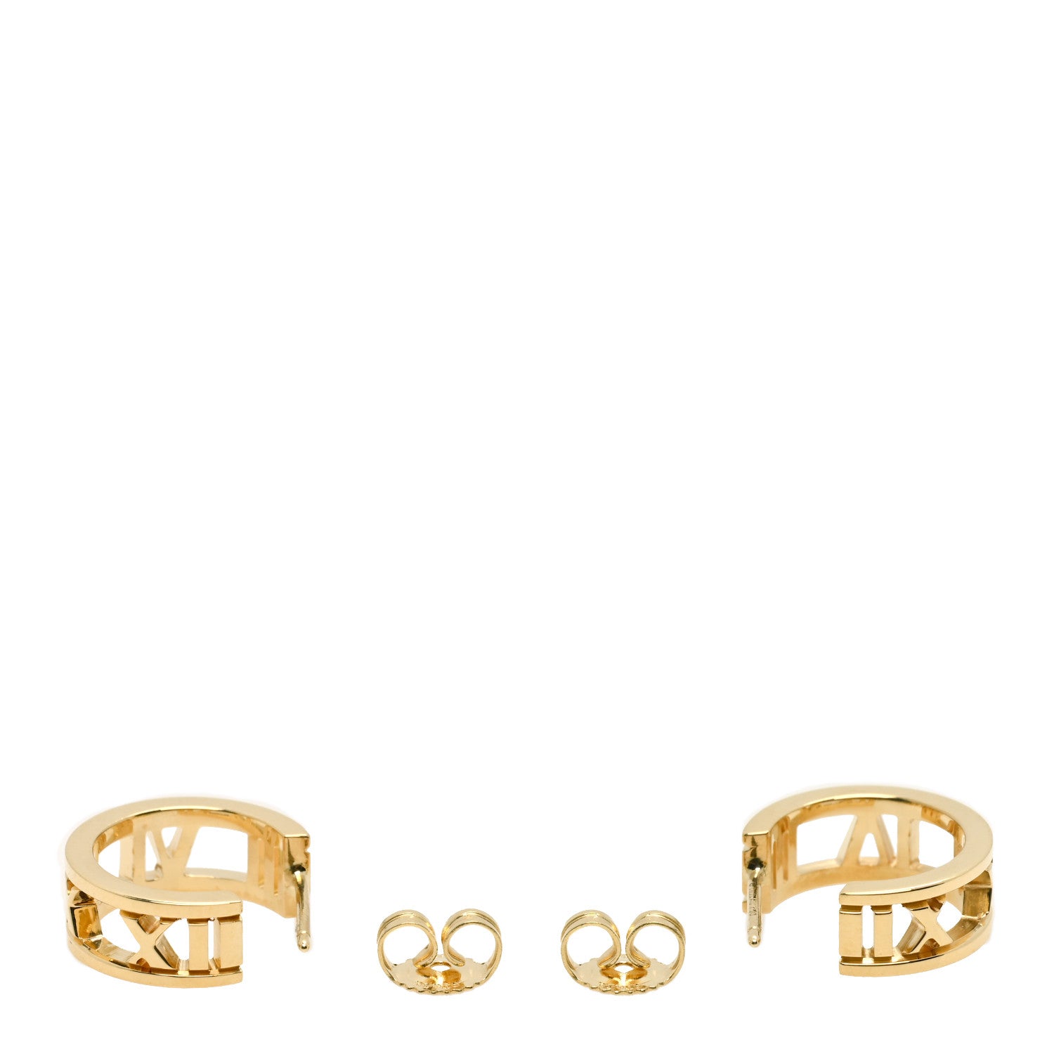 Tiffany 18K Yellow Gold Mini Atlas Hoop Earrings 2 of 3