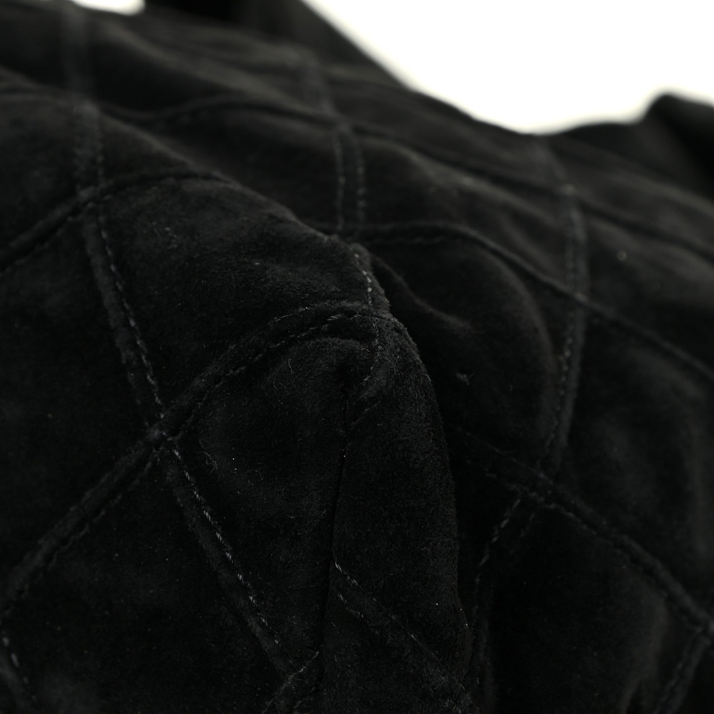 Suede Stitched Hobo Black
