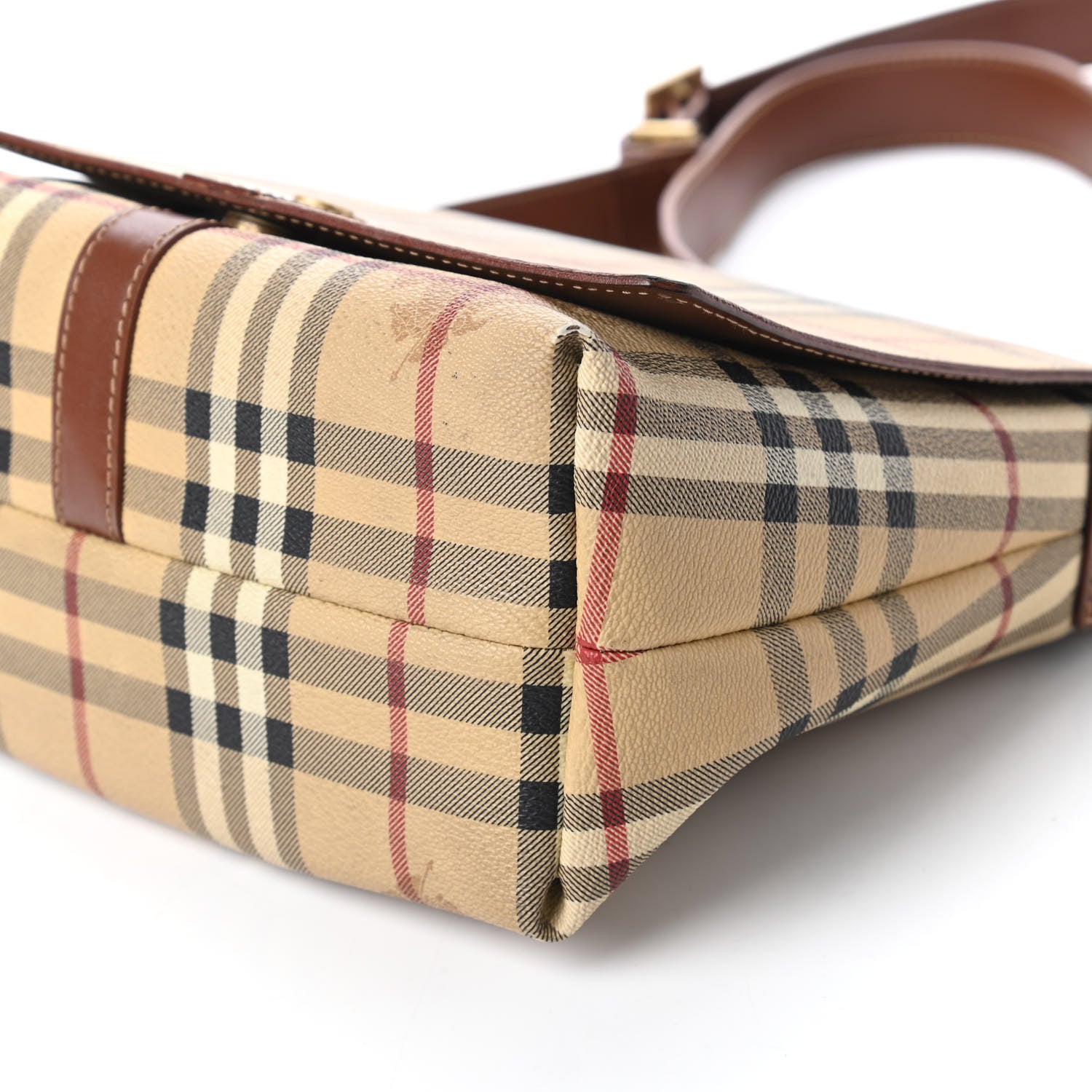 Burberry Haymarket Check Crossbody Bag Brown 7 of 10