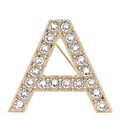Chanel Crystal Cha-Nel Logo Brooch Set Gold 5 of 9