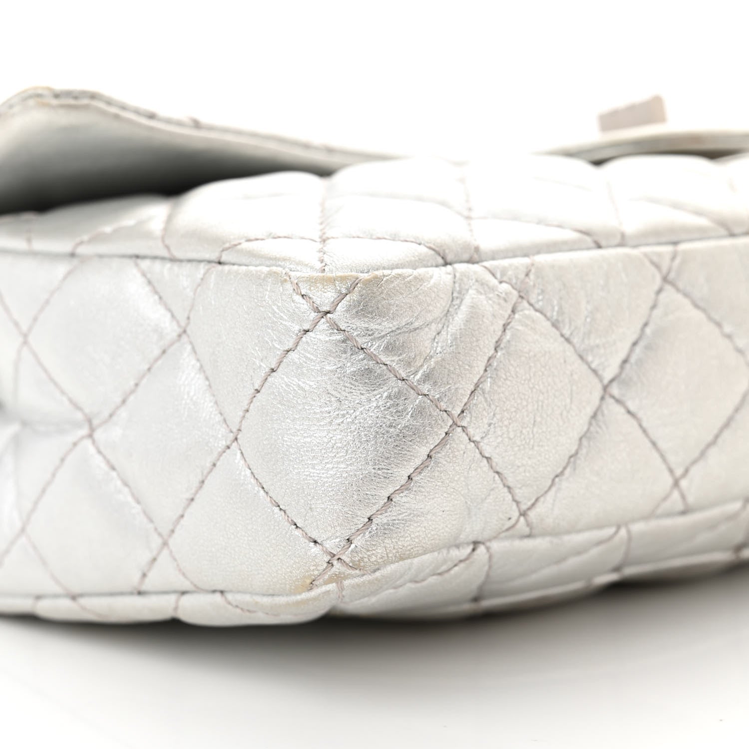 Chanel Metallic Lambskin Quilted Snake Chain 2.55 Reissue Flap Silver 9 of 19