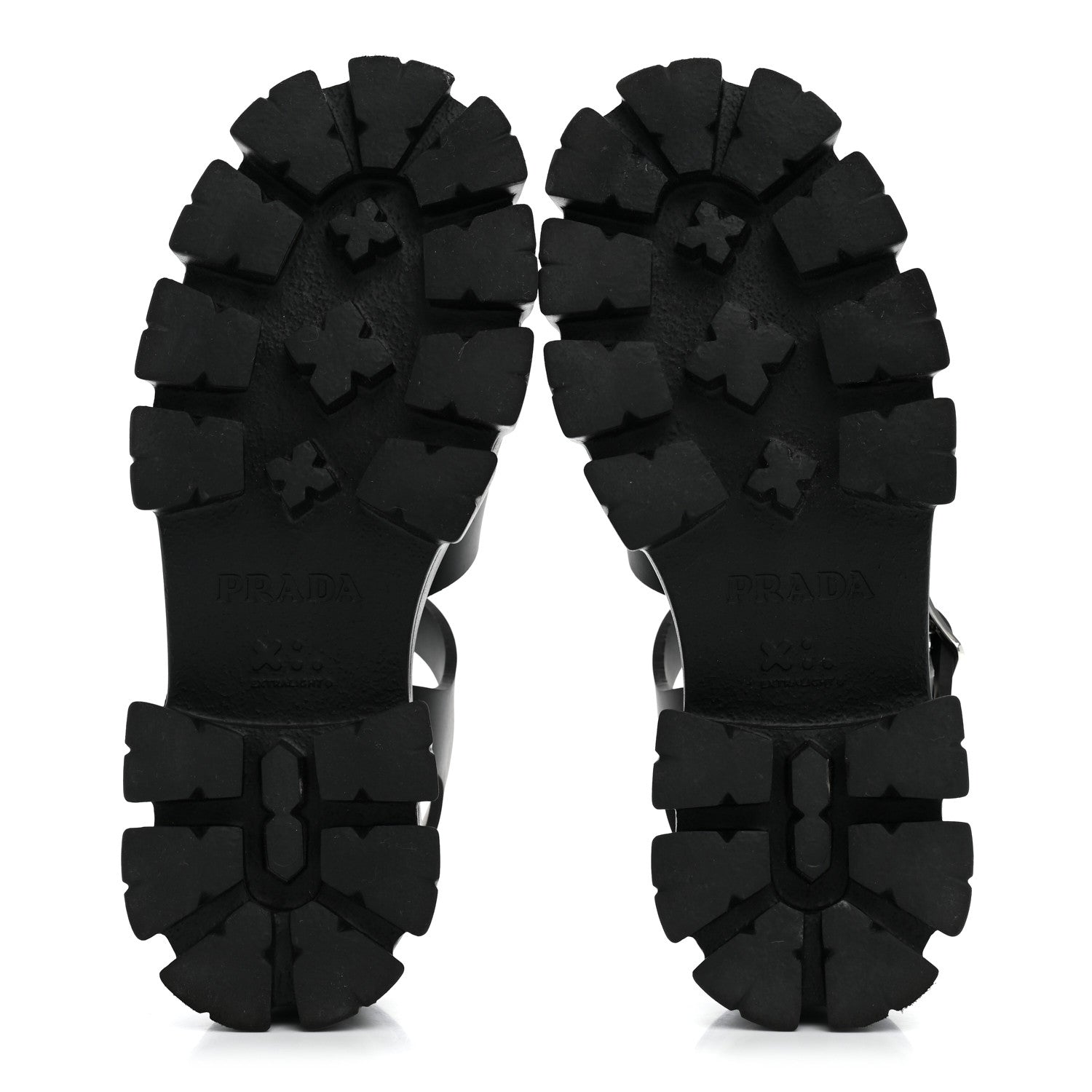 Prada Foam Rubber Metal Triangle Logo Monolith 55mm Soft Cage Sandals 37 Black 6 of 10