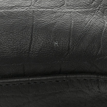 Saint Laurent Calfskin Crocodile Embossed Monogram Belt Bag Black 11 of 12