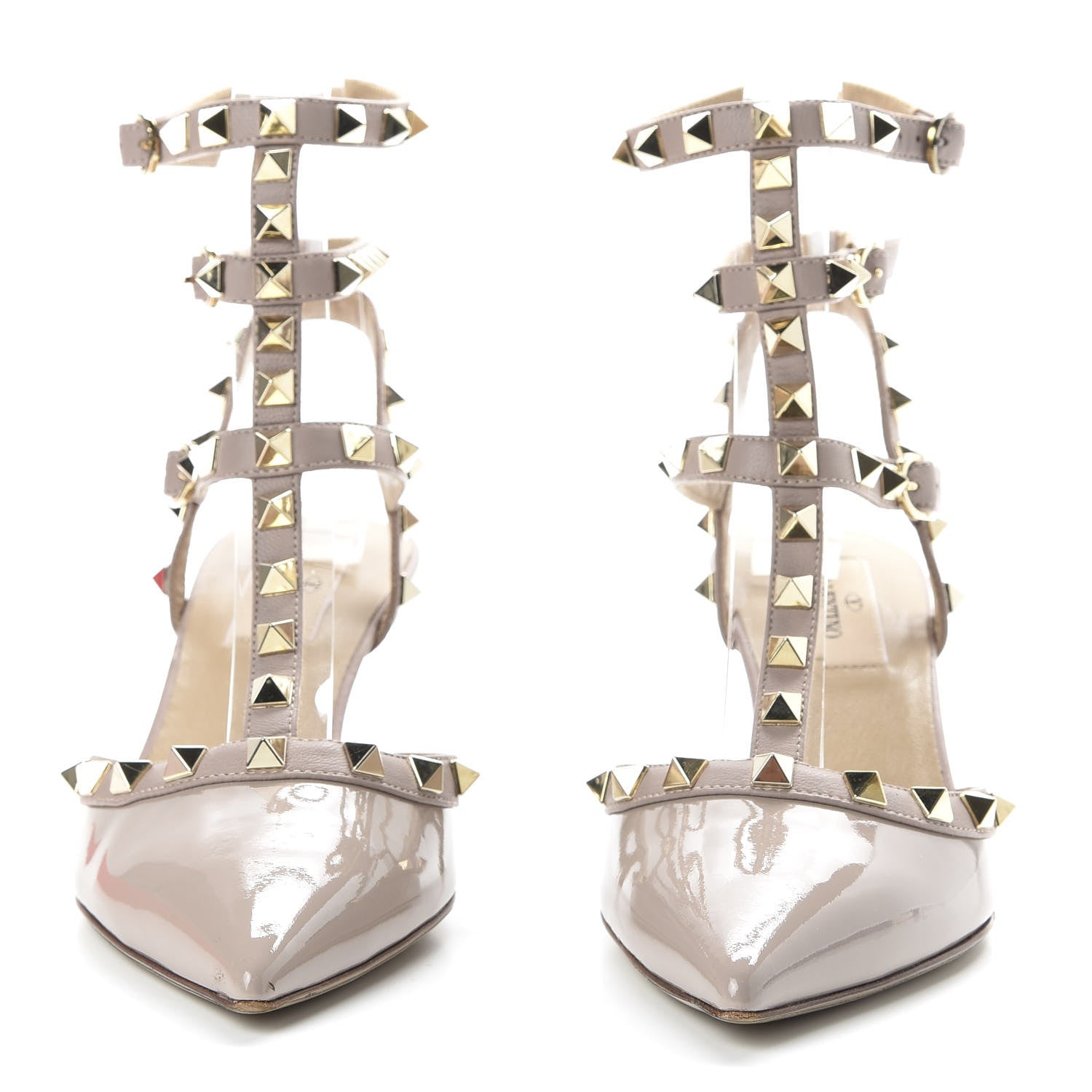 Valentino Garavani Patent Rockstud Ankle Strap 65mm Pumps 36 Poudre 2 of 9