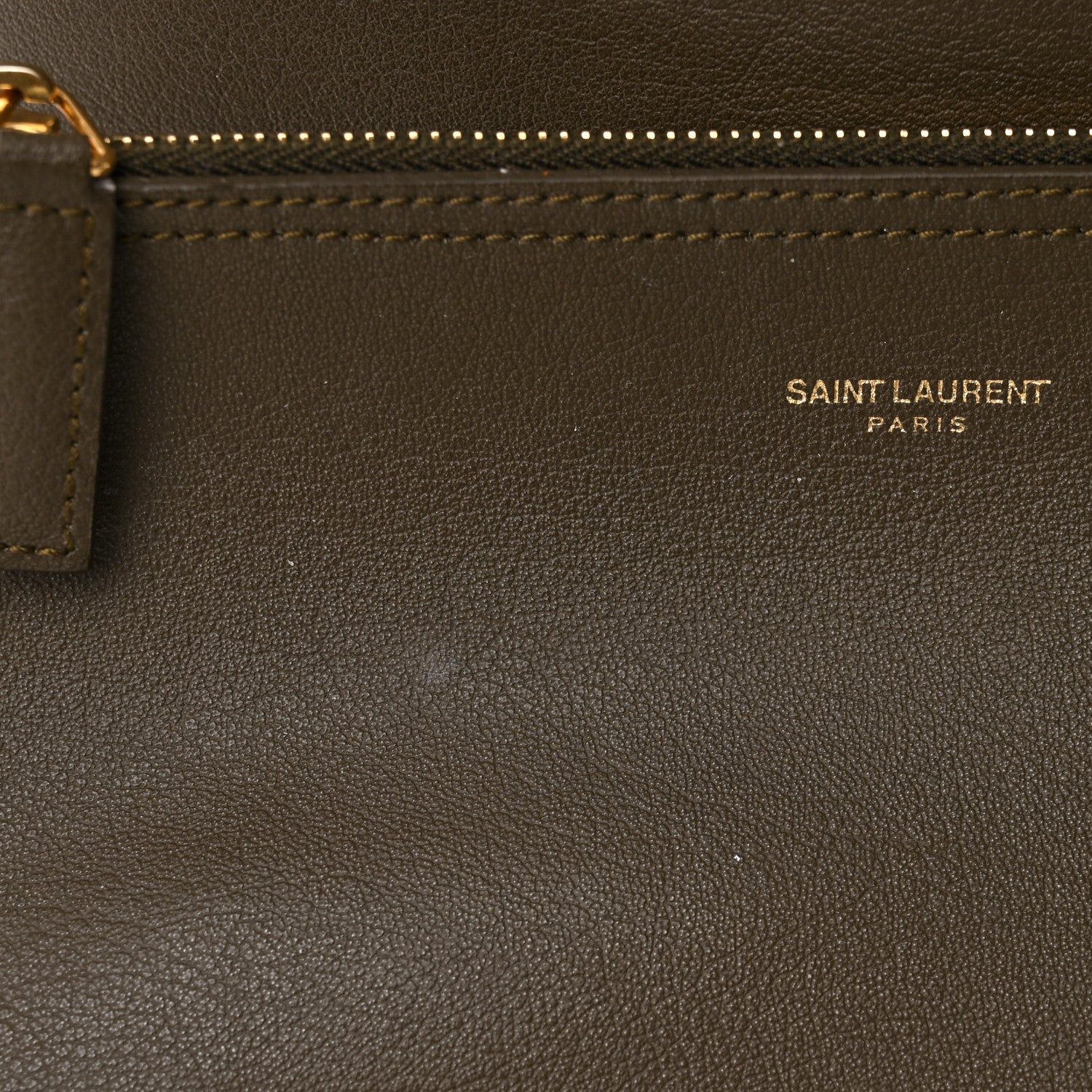 Saint Laurent Calfskin Large Shopping Tote Dark Green 14 of 28
