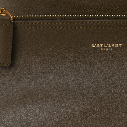 Saint Laurent Calfskin Large Shopping Tote Dark Green 14 of 28
