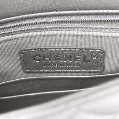 Chanel Metallic Lambskin Quilted Mini Maxi CC Flap Argent 5 of 10
