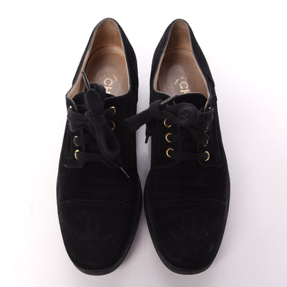 Chanel Suede CC Lace Up Oxford 39.5 Black 5 of 10
