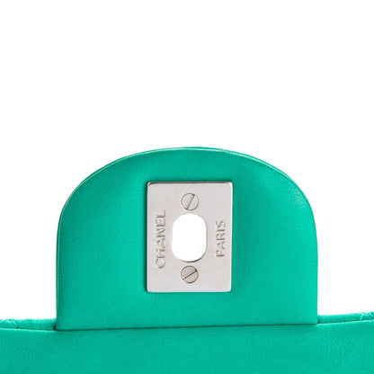 Chanel Lambskin Quilted Clutch With Chain Flap Green 6 of 10