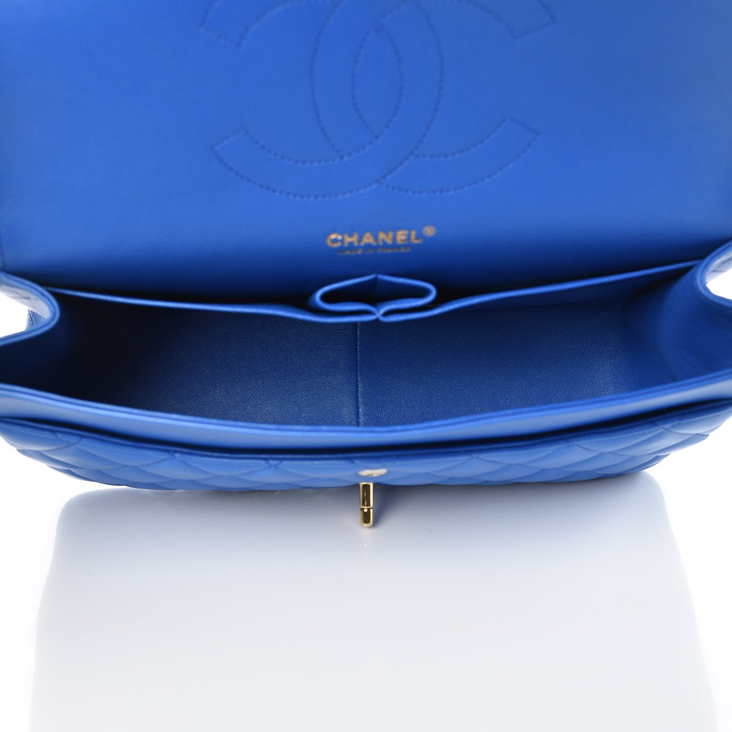 Chanel Lambskin Quilted Jumbo Double Flap Blue 5 of 9