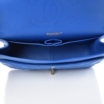 Chanel Lambskin Quilted Jumbo Double Flap Blue 5 of 9