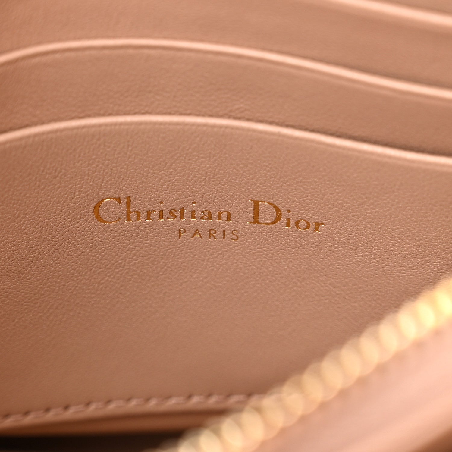 Christian Dior Calfskin Cannage Caro Zipped Pouch With Chain Fard 8 of 13