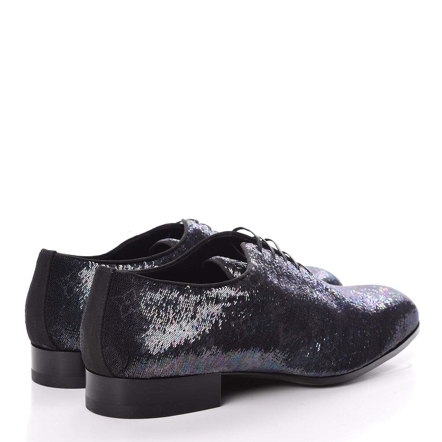 Monogram Embroided Sequins Mens Grenelle Richelieu Shoes 8 Black