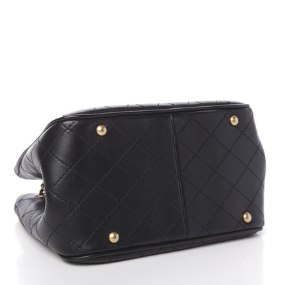 Chanel Calfskin Stitched Small Egyptian Amulet Drawstring Bag Black 4 of 9