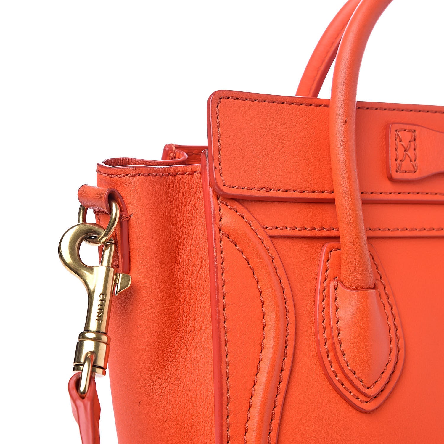 Celine Smooth Calfskin Nano Luggage Fluo Orange 14 of 18