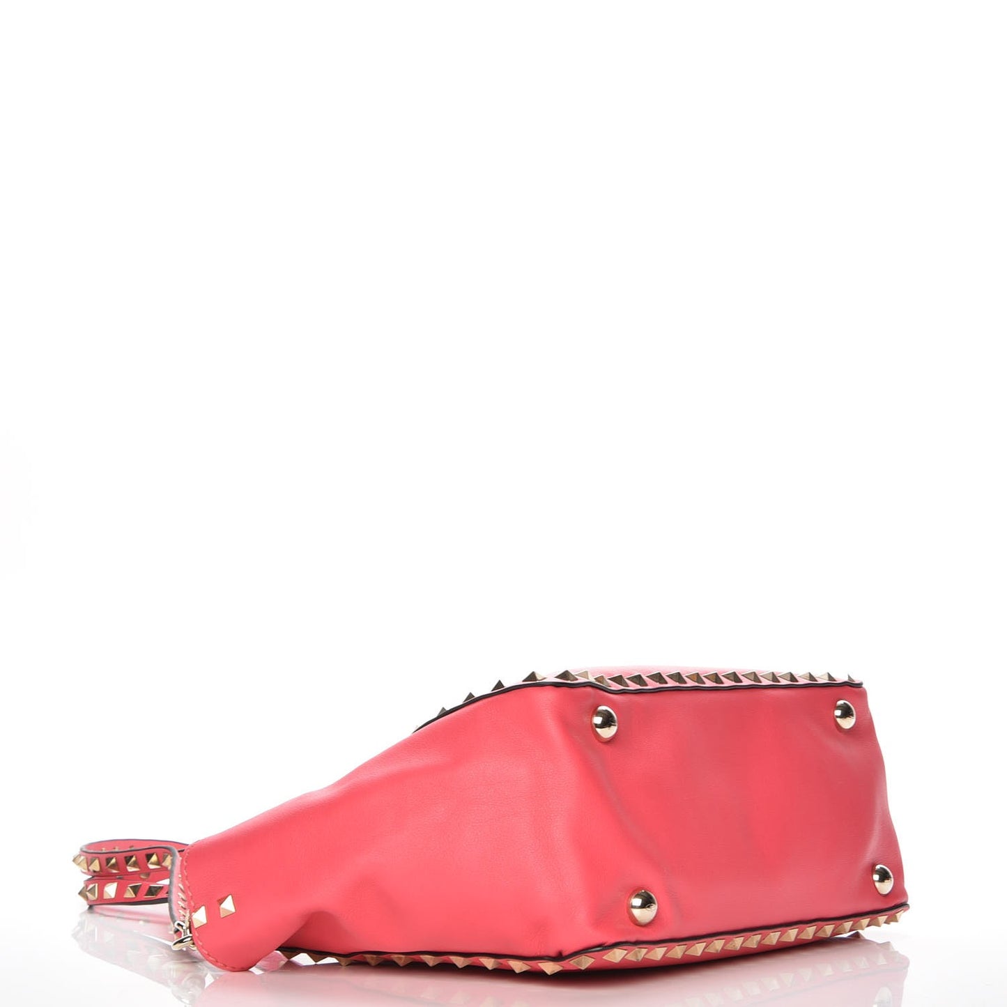 Vitello Small Rockstud Tote Raspberry