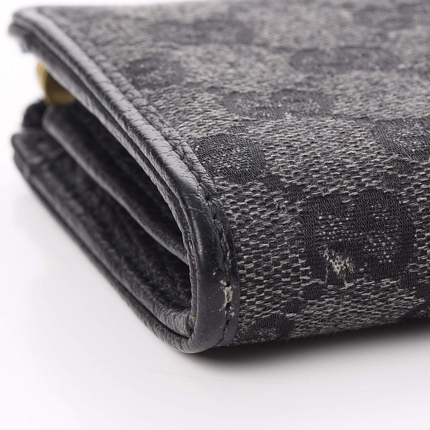 Denim Monogram Zip Around Wallet Black