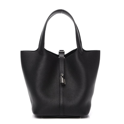Hermes Taurillon Clemence Picotin Lock 22 MM Black 1 of 10