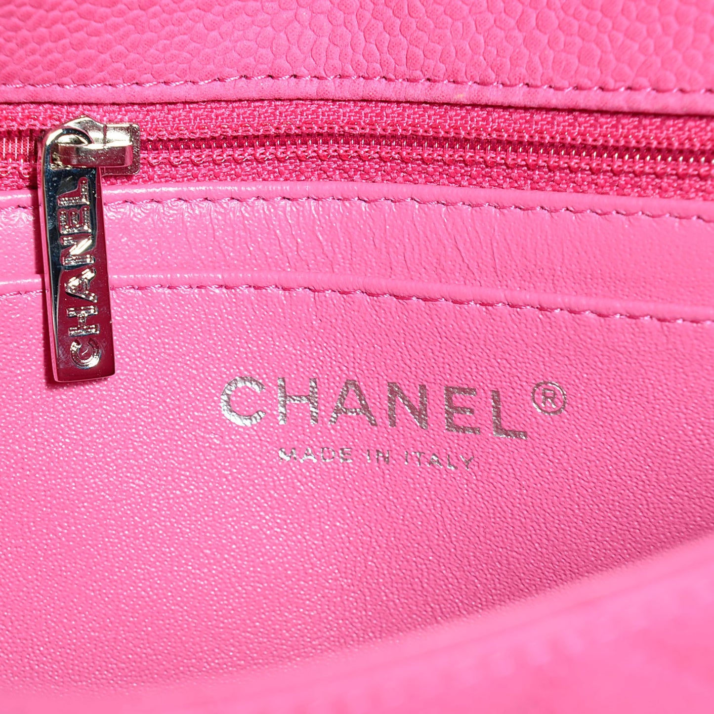 Iridescent Caviar Mini Rectangular Flap Pink