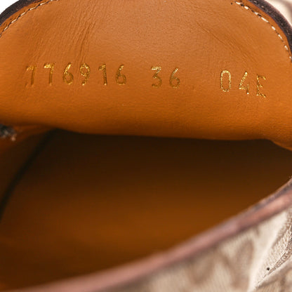 Gucci Monogram Goatskin Horsebit Clog Mules 36 Beige Ebony New Acero 8 of 9
