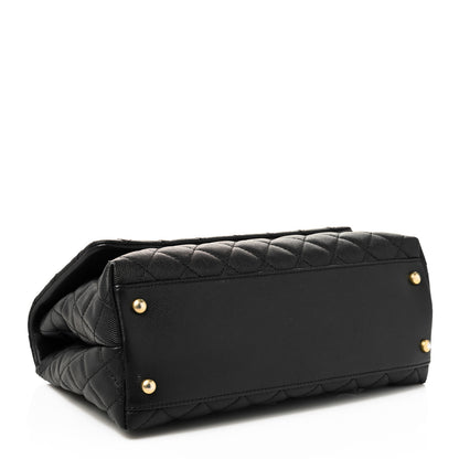 Chanel Caviar Lizard Embossed Quilted Small Coco Handle Flap Black 4 of 13