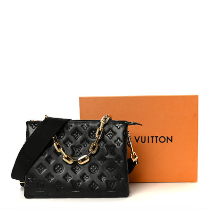 Louis Vuitton Lambskin Embossed Monogram Coussin PM Black 12 of 12