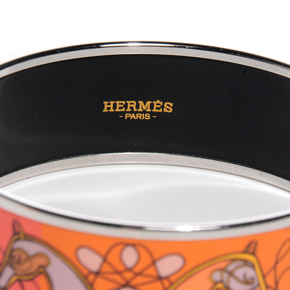 Hermes Enamel Printed Wide Coup De Fouet Bracelet 70 3 of 6