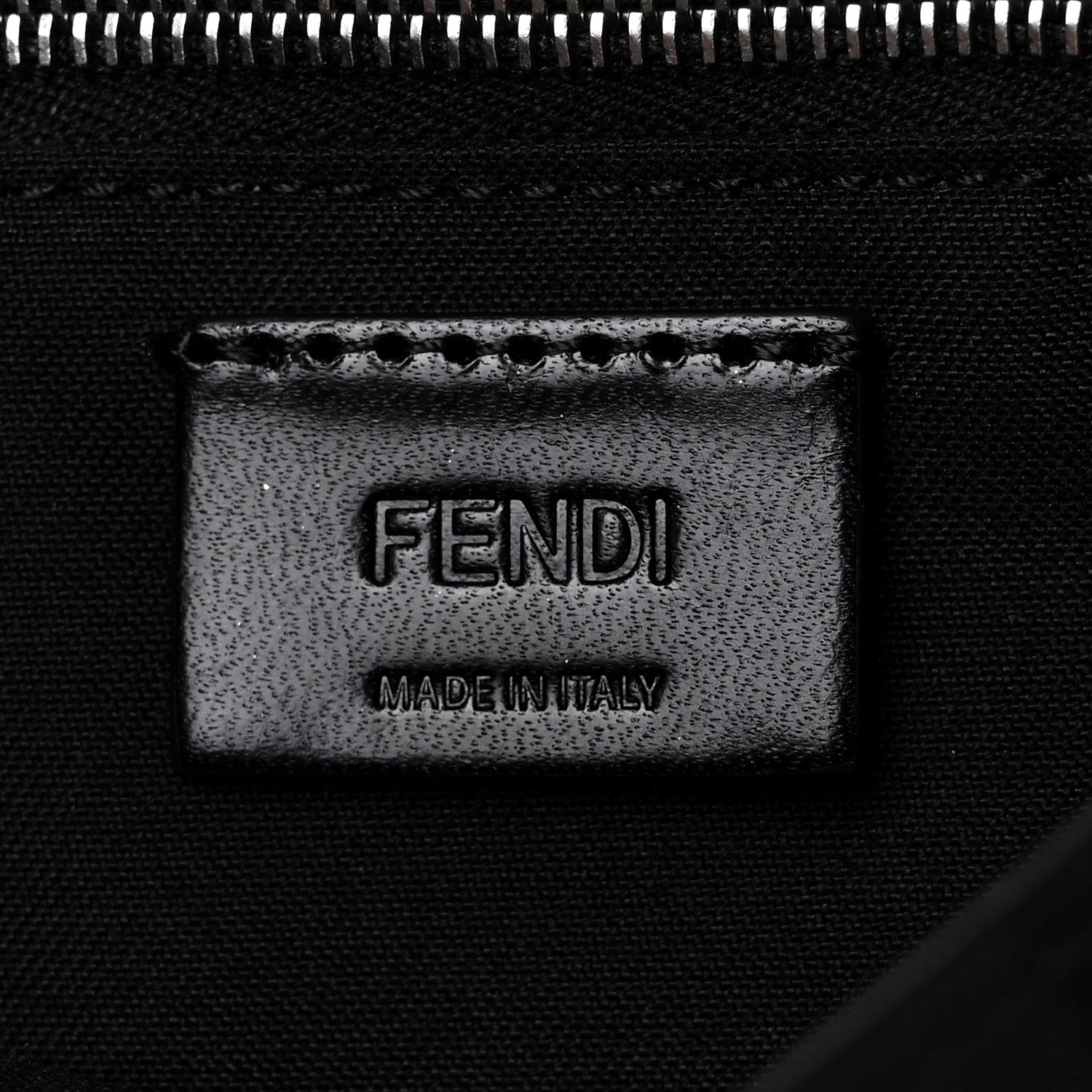Fendi Recycled Nylon Vitello Grace Light Pequin Baguette Belt Pouch Black 6 of 9